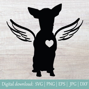 Pet Chiwawa Memorial SVG | Angel Wings SVG | Dog Loss Svg | Dog Svg | Pet Loss Svg | Dog Memory Svg | Pet Love Svg | Memory of Dog Svg