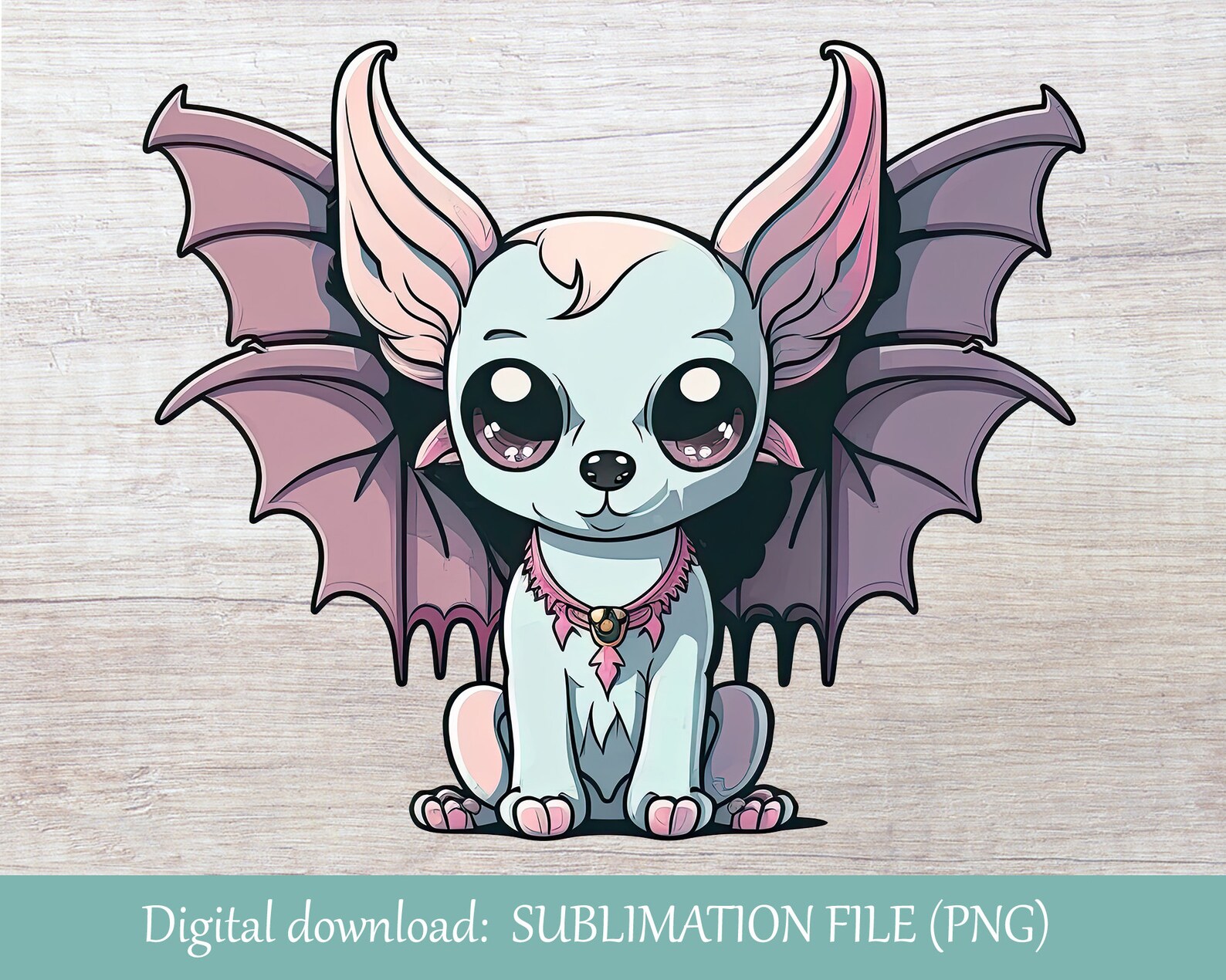 Pastel Goth Demon Dog Kawaii Puppy PNG Sublimation File Cute Demon