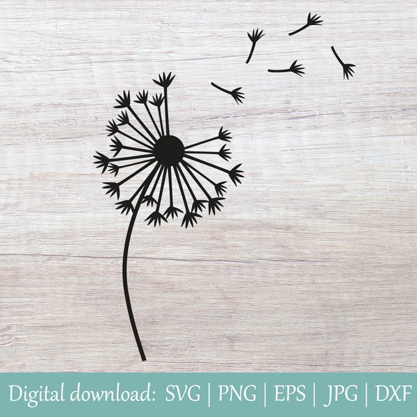 Dandelion SVG | Flower Clip Art | Dandelion Flower svg | Dandelion Clipart | Hand Drawn Dandelion svg