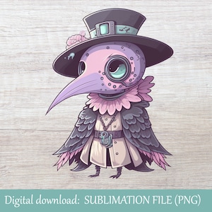 Pastel Goth Pestdoktor | PNG-Sublimationsdatei | Niedlicher Doktor | Pastell Goth Clipart | Anime Pastell Goth | Kawaii Pastell Goth