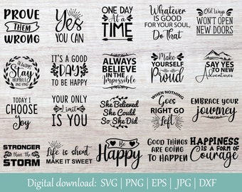Motivational Quote SVG Bundle 2022 | Inspirational Quote SVG Pack | Quotes SVG | Cut File for Cricut & Cameo Silhouette
