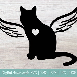 Haustier Katze Memorial SVG | Engelflügel SVG | Katze Verlust Svg | Katze Svg | Haustier Verlust Svg | Cat Memory Svg | HaustierLiebe Svg | Memory of Cat Svg