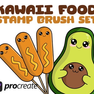 Kawaii Food Stamp Brush Set For Procreate
