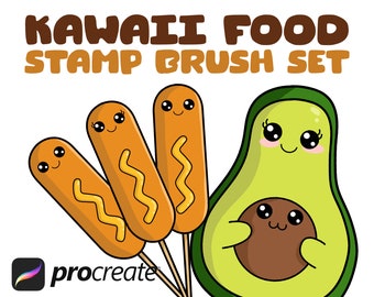 Kawaii Food Stamp Brush Set For Procreate