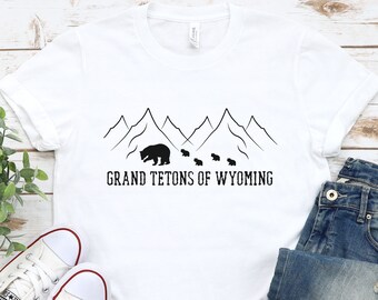 Grand Tetons of Wyoming Shirt, Grand Tetons Shirt, Grizzly 399 Shirt, Grizzly Bear 399 T-Shirt, Grand Teton Mountains Shirt, 399 Bear Shirt
