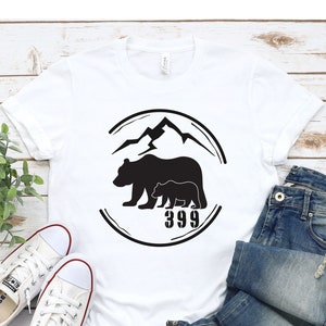 Teton 399 Shirt, Wildlife, Outdoor Shirt, Grizzly und Jungtier, Bär Shirt, Nationalpark Urlaub Shirt, 399 und Jungtiere, Natur Shirt, Grand Teton