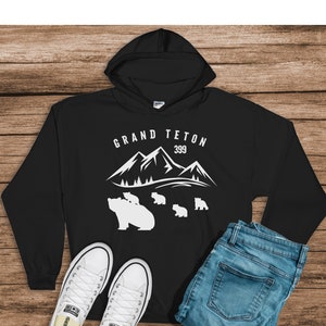 Teton 399 Shirt, Wildlife, Outdoor Shirt, Grizzly und Jungtier, Bär Shirt, Nationalpark Urlaub Shirt, 399 und Jungtiere, Natur Shirt, Grand Teton