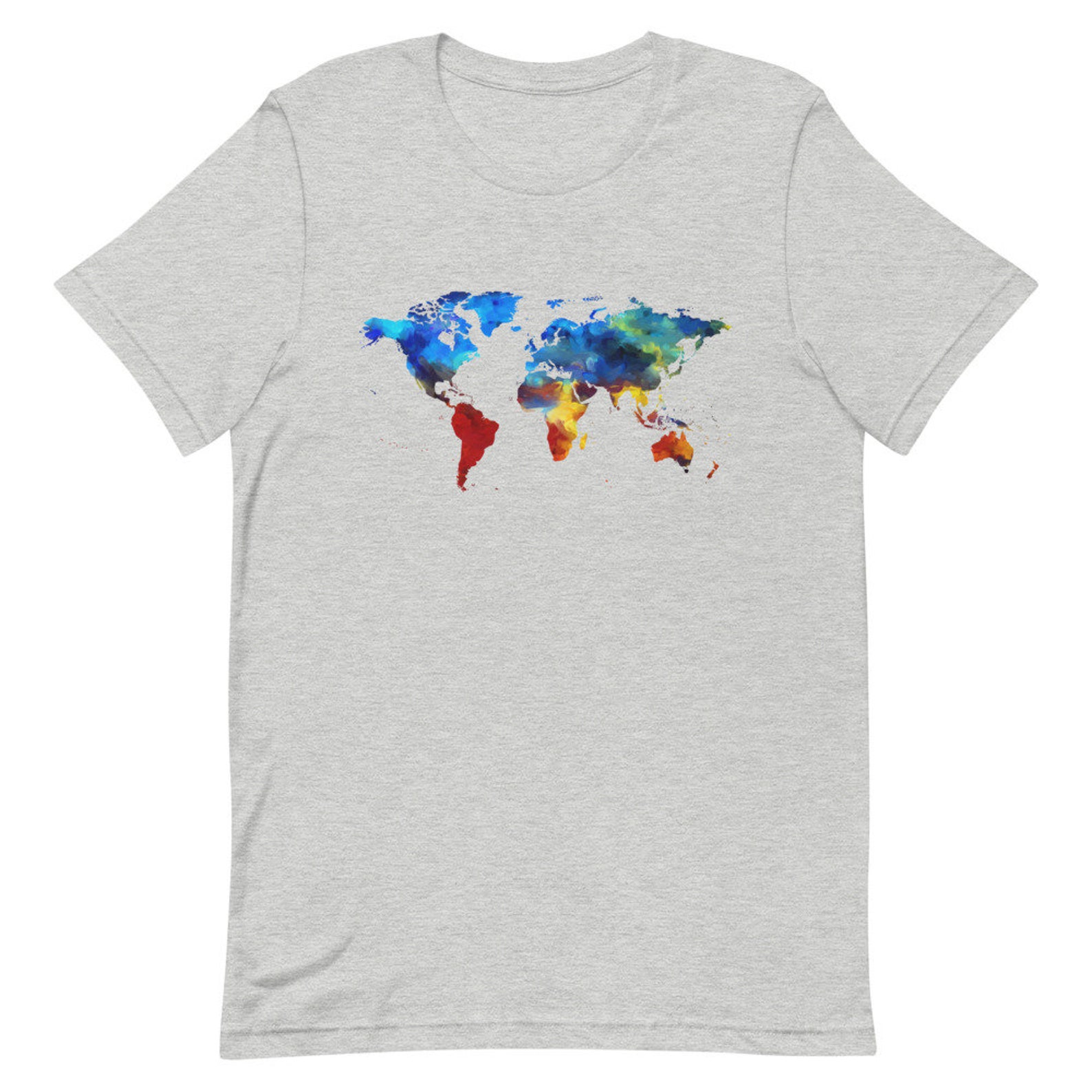 Rainbow World Map T-shirt World Map T-shirt Travel Shirt - Etsy
