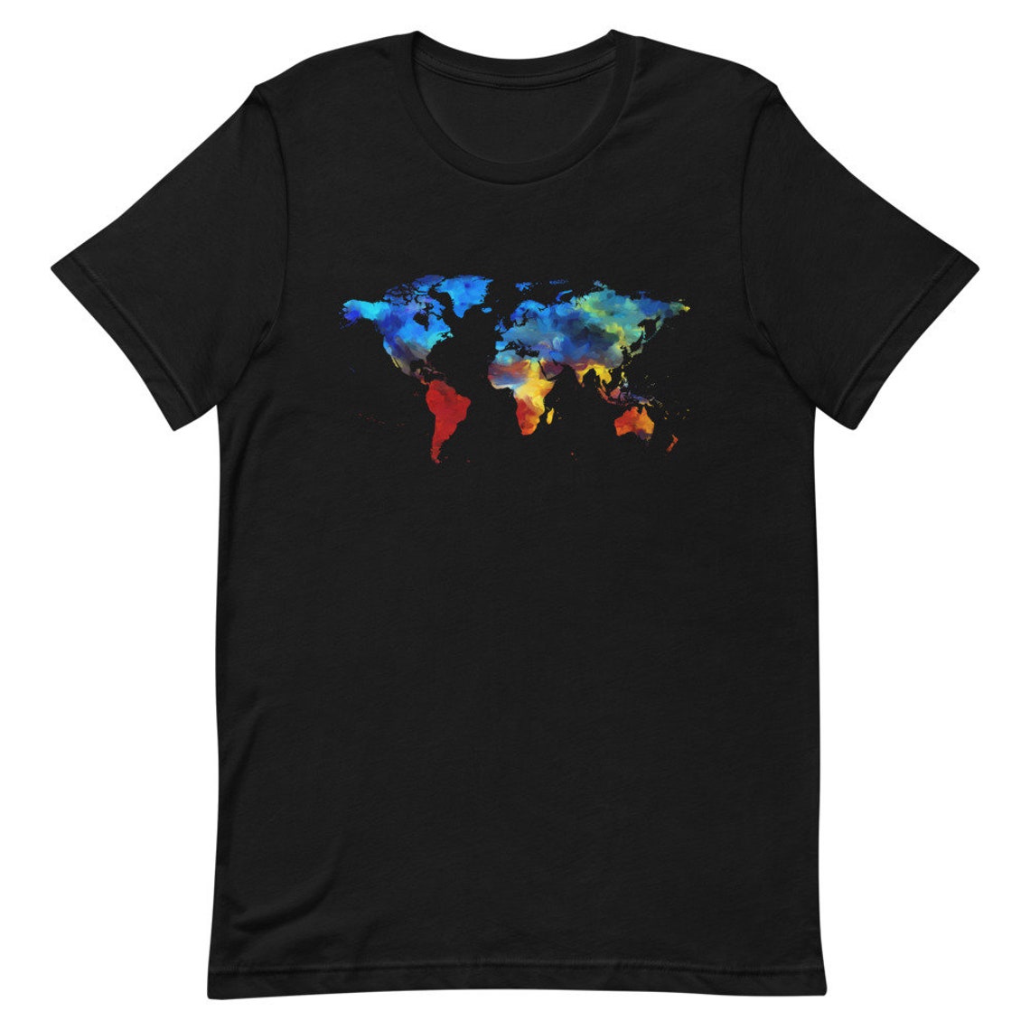 Rainbow World Map T-shirt World Map T-shirt Travel Shirt - Etsy