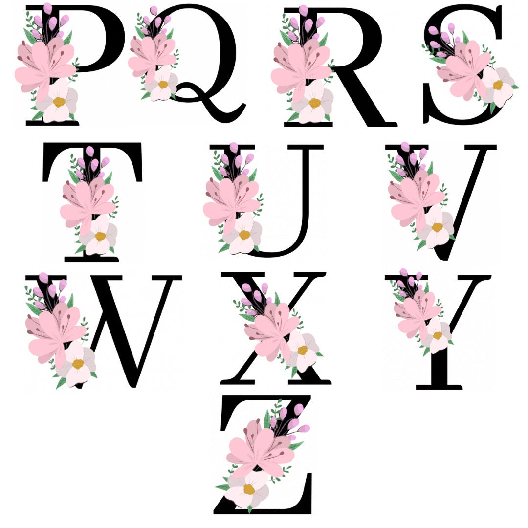 Personalised Floral Letter Print | Etsy