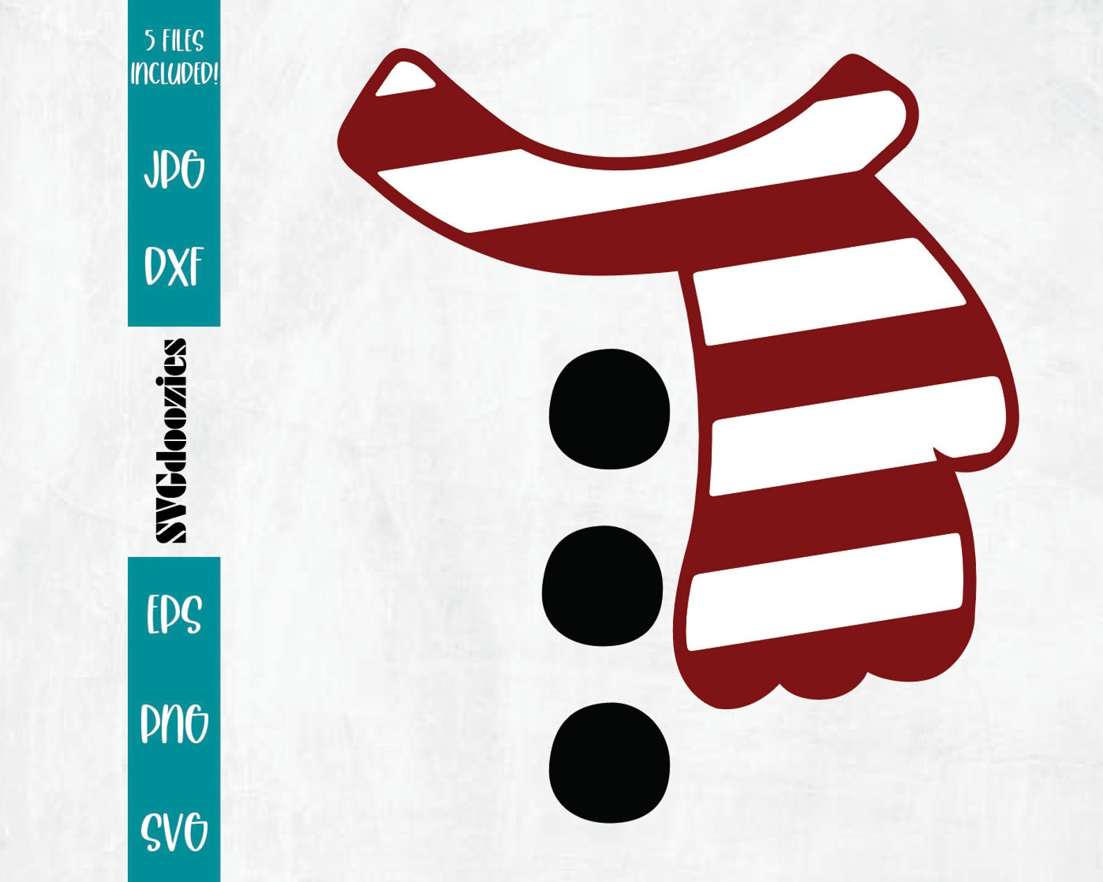 Snowman Scarf SVG Christmas Holiday Frosty Button Red Black Etsy