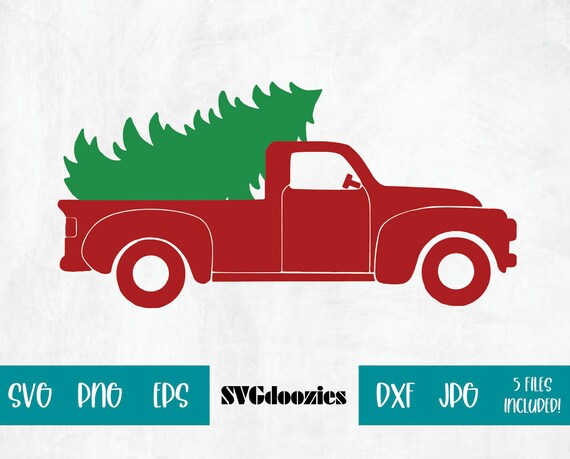 Download Christmas Tree Red Truck Svg Christmas Holiday Green Pine Tree Etsy