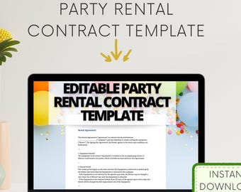 Party Rental Contract Template: Editable Equipment Agreement (Microsoft Word & PDF)