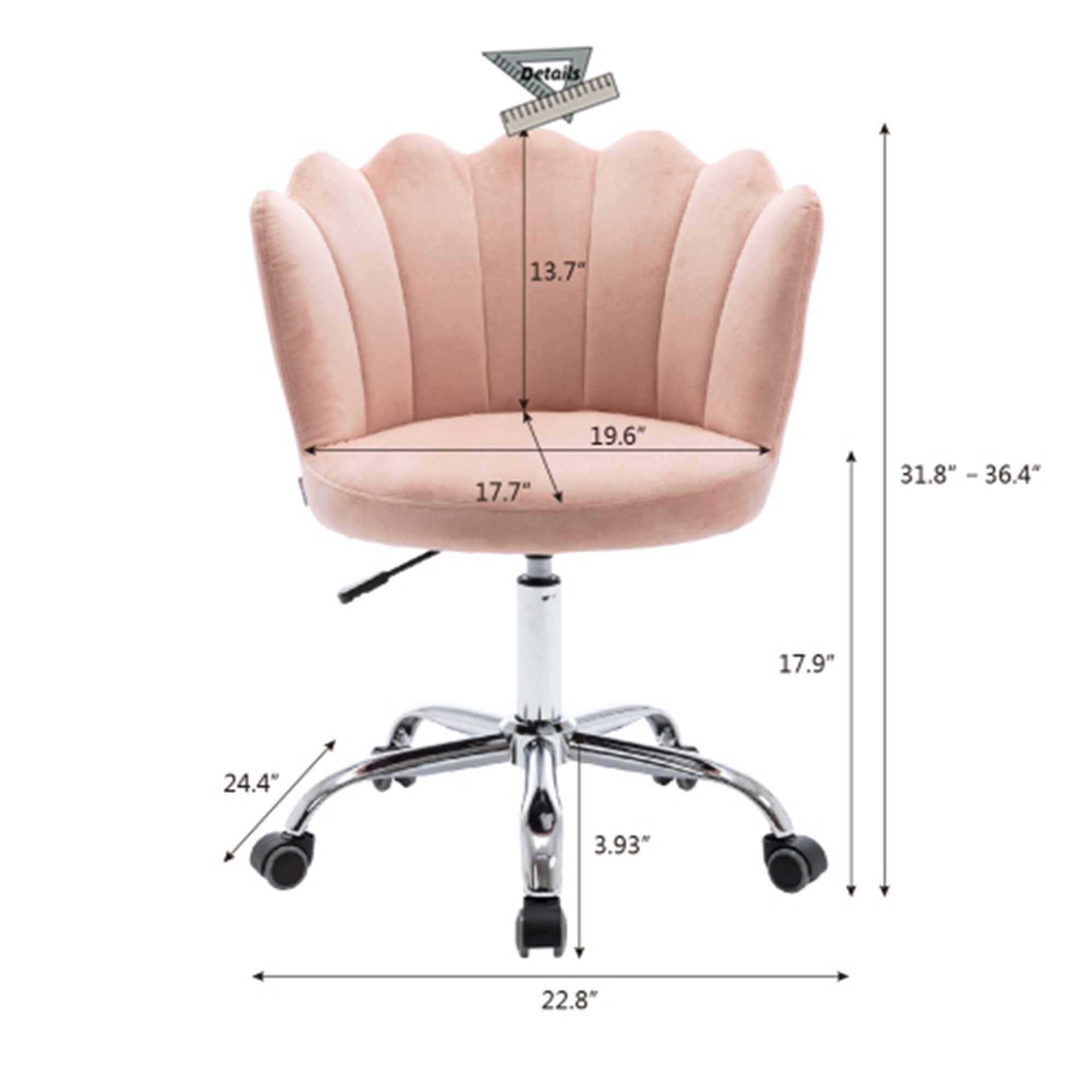 Pink Modern Leisure office Chair Velvet Swivel Shell Desk Etsy