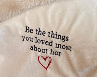Custom Embroidered Plush Memorial Blanket/Bereavement Gift/Personalized Sympathy Blanket/ Remembrance / Loss of Loved One/In Memory Of