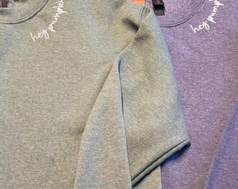 Hey Pumpkin Embroidered Sweatshirt/Pumpkin on Sleeve Sweatshirt/Fall Sweatshirt/Halloween Sweatshirt/Thanksgiving Sweatshirt/Unisex