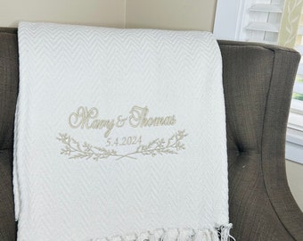 Custom Embroidered Wedding Gift/Anniversary Gift/Same Sex Couple Gift/Personalized Wedding Present/Engagement Gift/2nd Anniversary/LGBTQ+