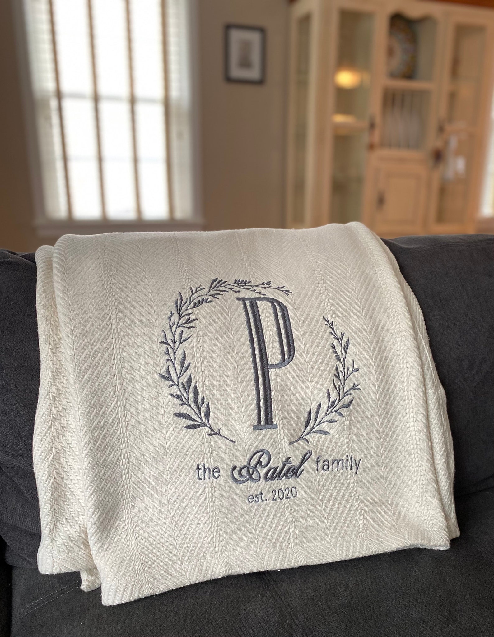 Personalized Family Throw Blanket/Custom Embroidered Wedding Etsy