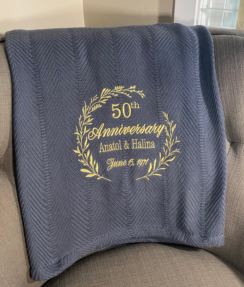 50th Wedding Anniversary Throw Blanket/ Personalized 50th Etsy