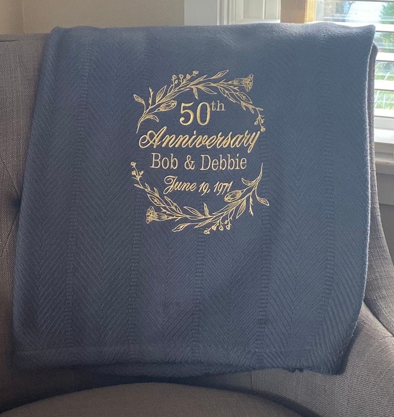 50th Wedding Anniversary Throw Blanket/ Personalized 50th Etsy
