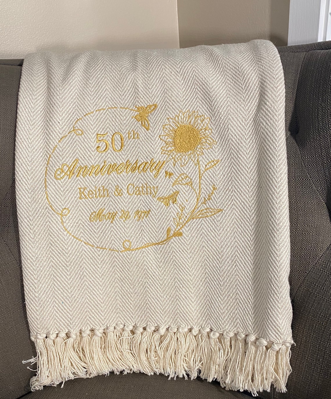 50th Wedding Anniversary Throw Blanket/ Personalized 50th Etsy