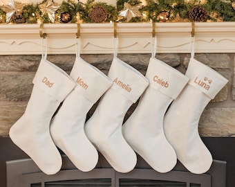 Personalized Christmas Stocking/ Custom Embroidered Christmas Stockings/Personalized Maroon, Red and Ivory Velvet Stockings