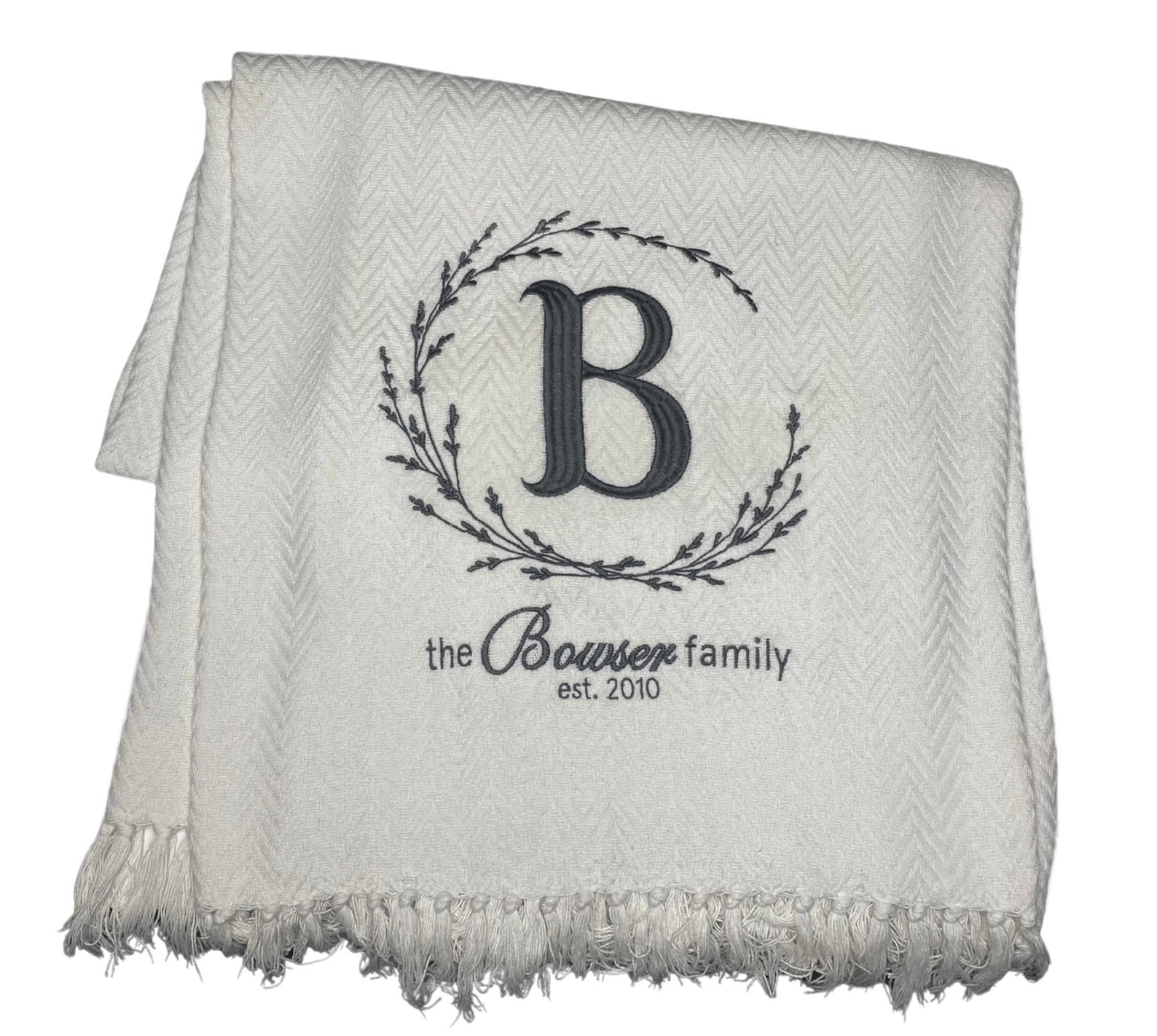 Personalized Family Throw Blanket/custom Embroidered Wedding Etsy