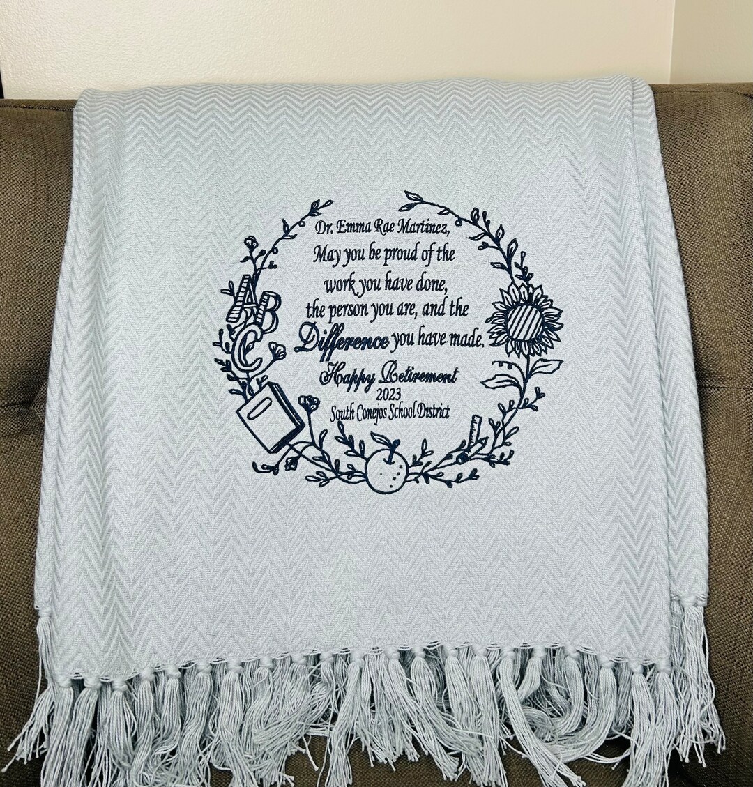 Personalized Retirement Gift/embroidered Retirement Blanket/teacher