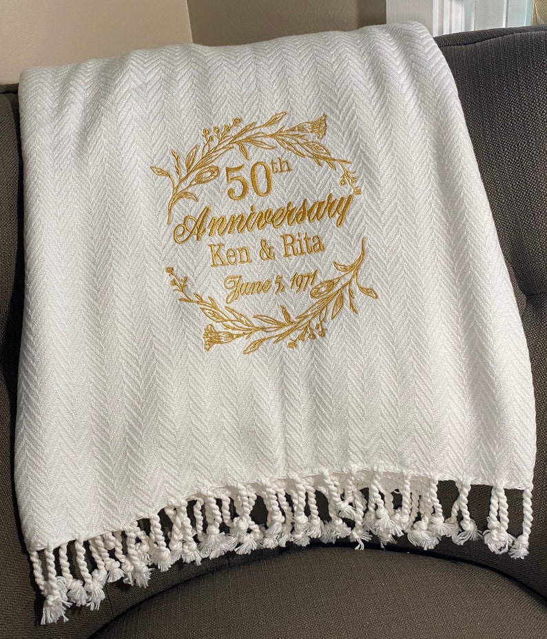 50th Wedding Anniversary Throw Blanket/ Personalized 50th Etsy