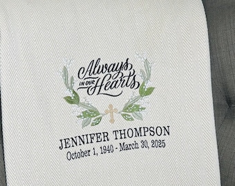 Personalized Memorial Blanket /Custom Bereavement Gift /Sympathy Blanket/Loss of Loved One/In Loving Memory/Always in our Hearts