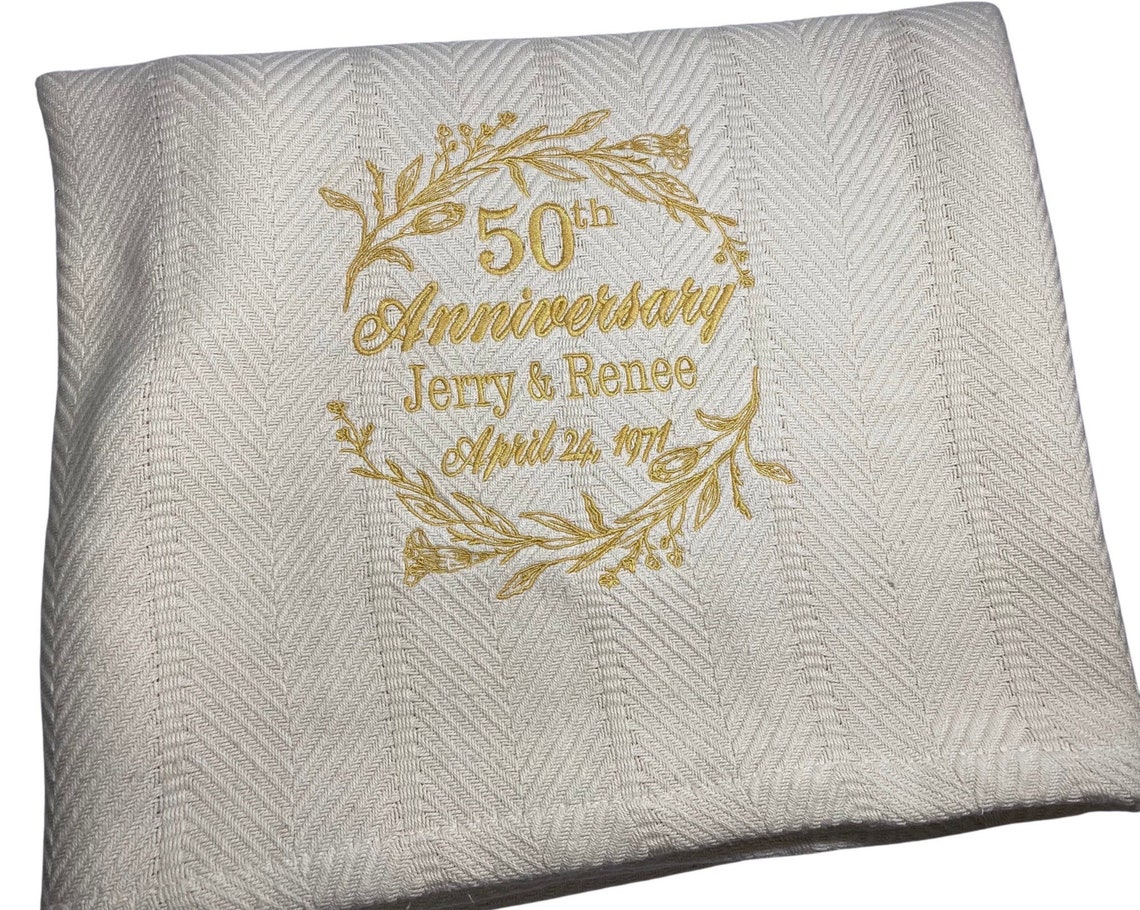 50th Wedding Anniversary Throw Blanket/ Personalized 50th Etsy