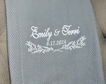 Custom Embroidered Wedding Blanket: Personalized Anniversary Gift