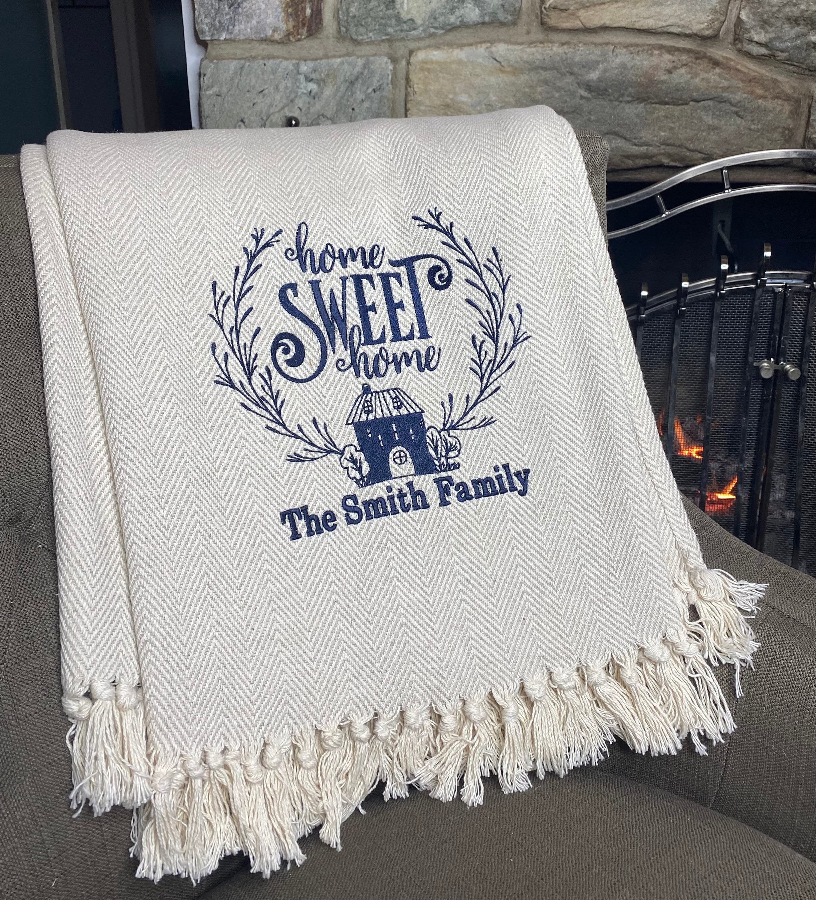 Personalized Embroidered Home Sweet Home Blanket/new Homeowner Gift — free download