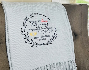 Personalized Memorial Gift/ Custom Bereavement Gift / Personalized Sympathy Blanket/ Remembrance / Loss of Loved One/In Memory Of