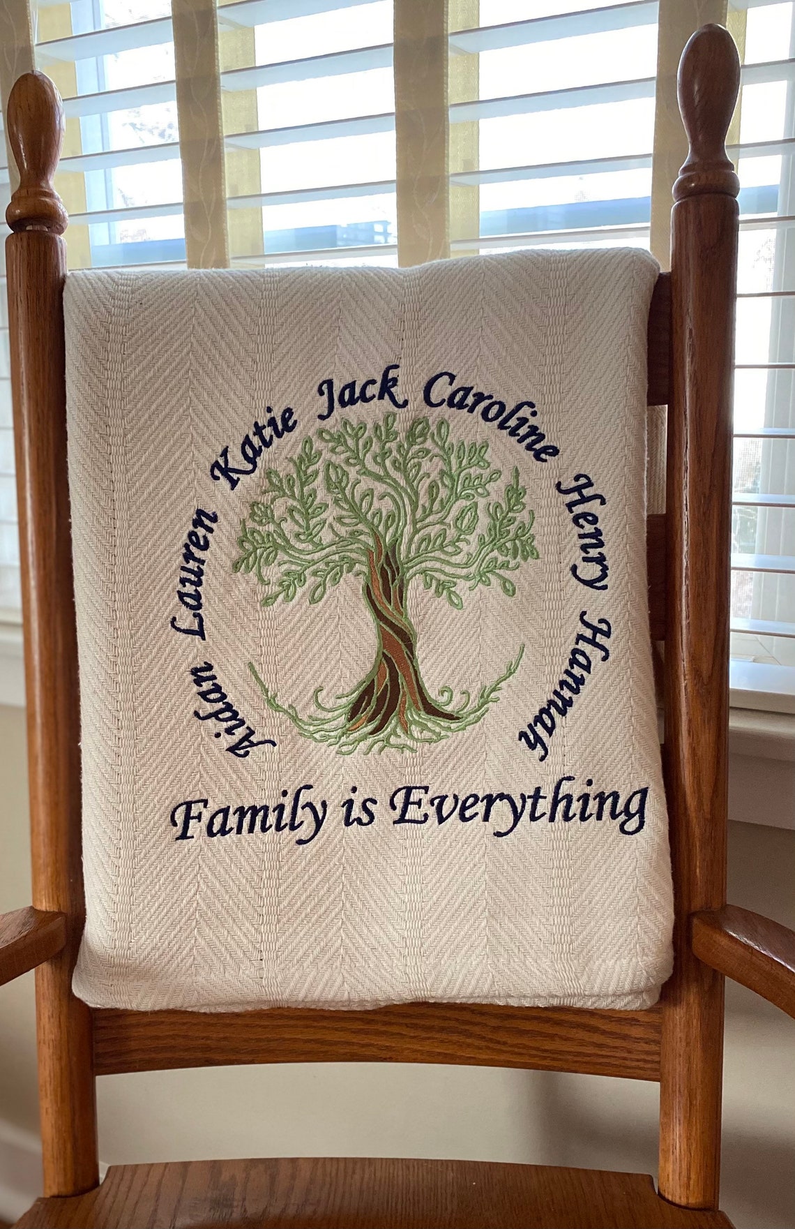 Personalized Family Tree Blanket / Custom Embroidered Family Etsy Israel