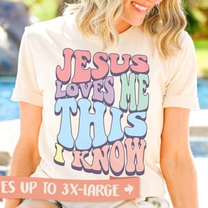 Womens Jesus Loves Me Shirt • Christian T Shirt • Vintage Jesus Freak Tshirt • Humor Tee • Church Shirt Gift for Her • God Tshirt (GOD-03)