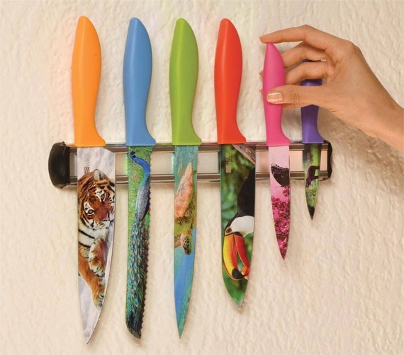 Wildlife Kitchen Knife Set in Gift Box by Chef's Vision Color Chef Knives 