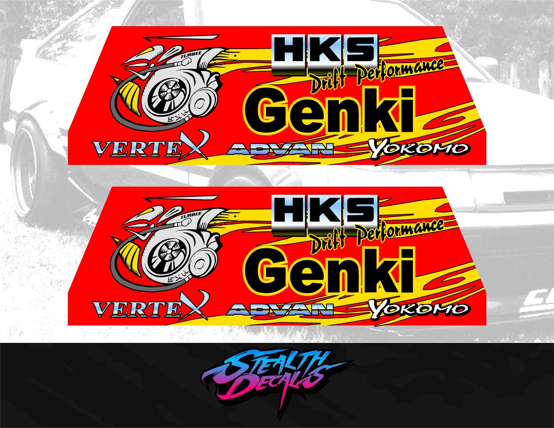 Genki Racing Project Sticker Size Playseat Evolution/ Revolution Side Panel Livery Stickers Sim Drift ...