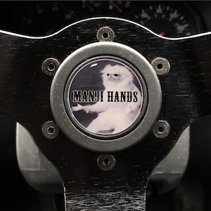 Manji Hands Hornpush Sticker 40mm Domed