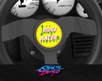 Ridge Racer domed Steering wheel centre sticker to fit Arcade 1up Cabinet