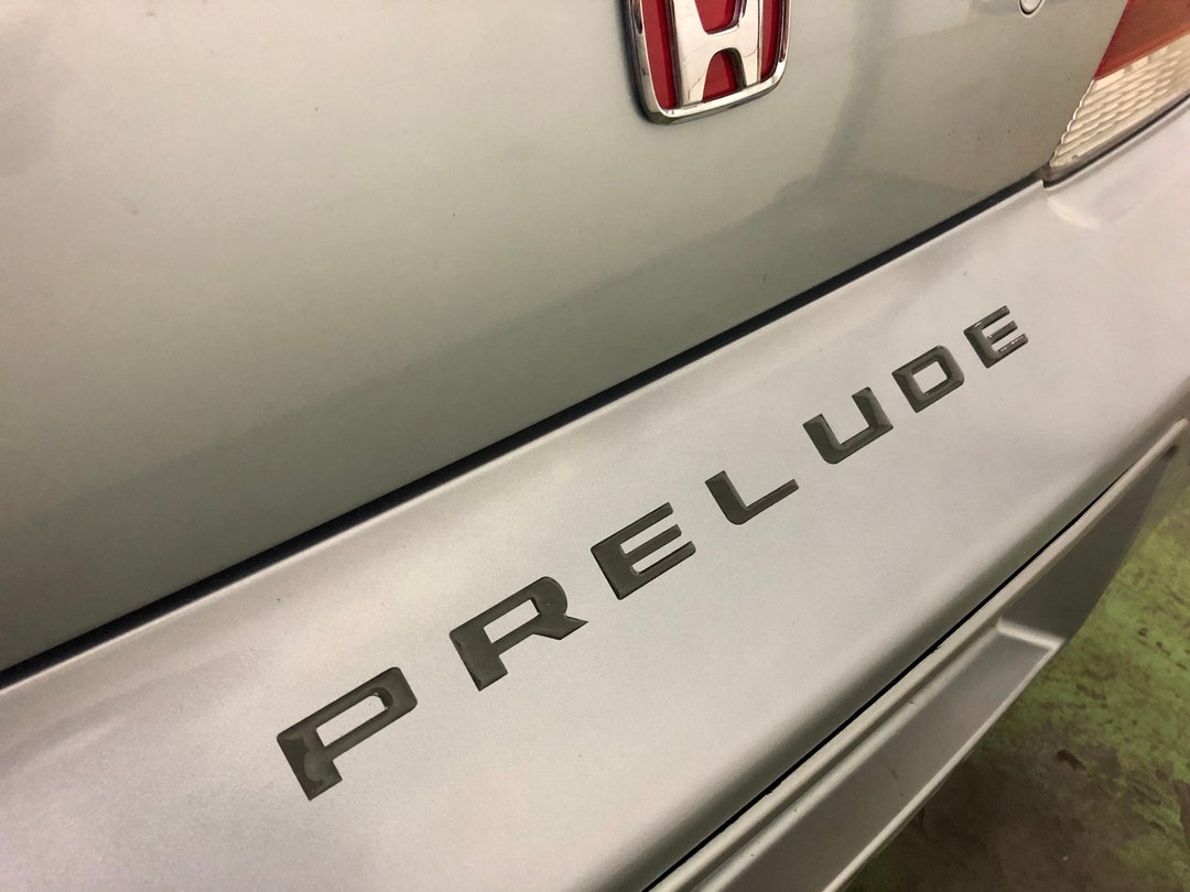 Honda Prelude Rear Bumper Emblem Badge Sticker Set 3D Resin Charcoal