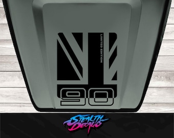 Adhesivo para el capó del Land Rover Defender 90 Union.