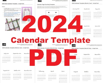 2024 Calendar Template PDF & Project Instructions - Etsy