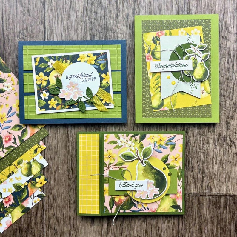 PDF - Stampin' Up! Painterly Pears Card Tutorials - Etsy