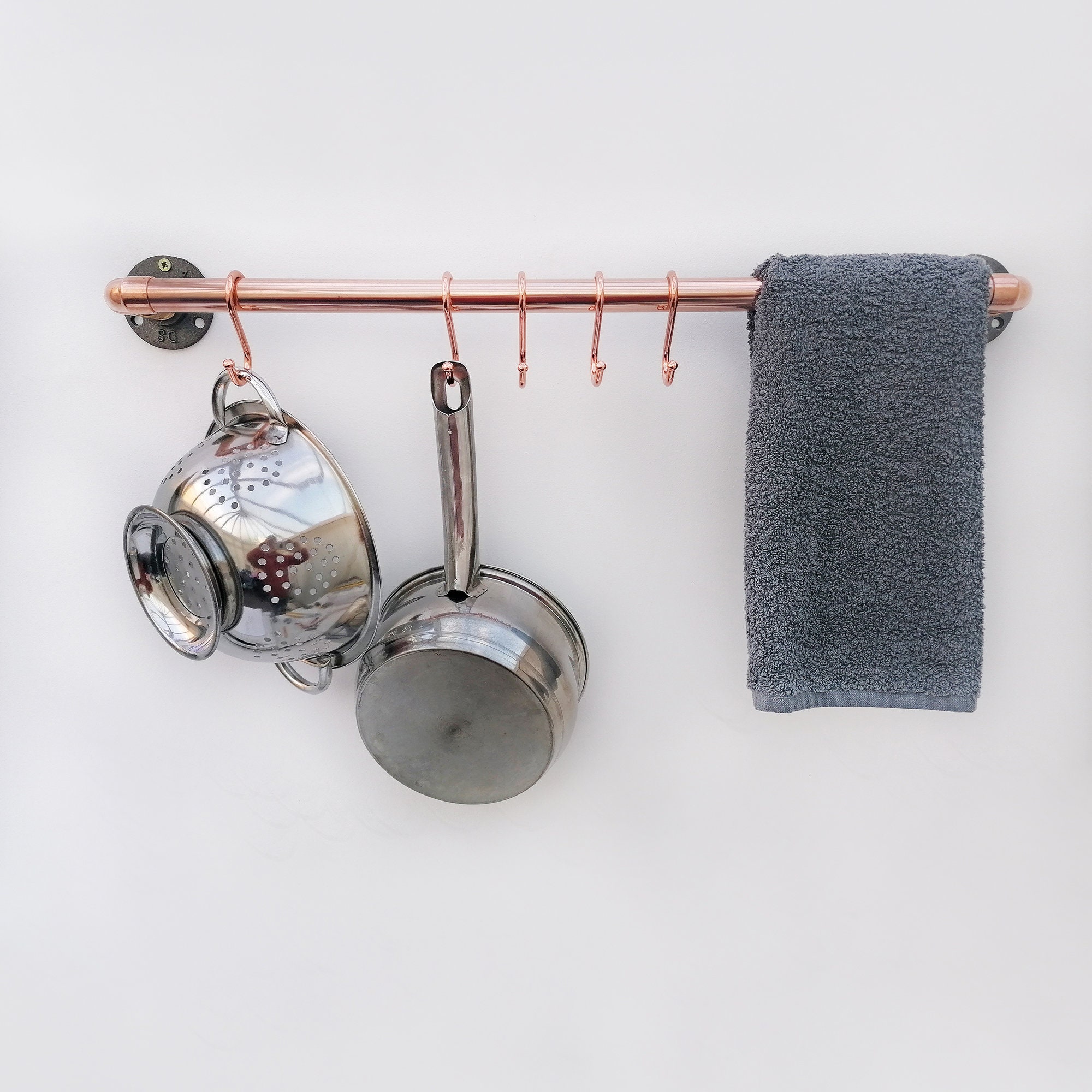 Copper hanging rail kitchen pots hanger utensils hanger Etsy