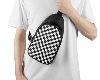 Nuvore Crossbody Comfort Bag - Checkered Pattern, Adjustable Strap, Large Capacity Bum Bag - View #4