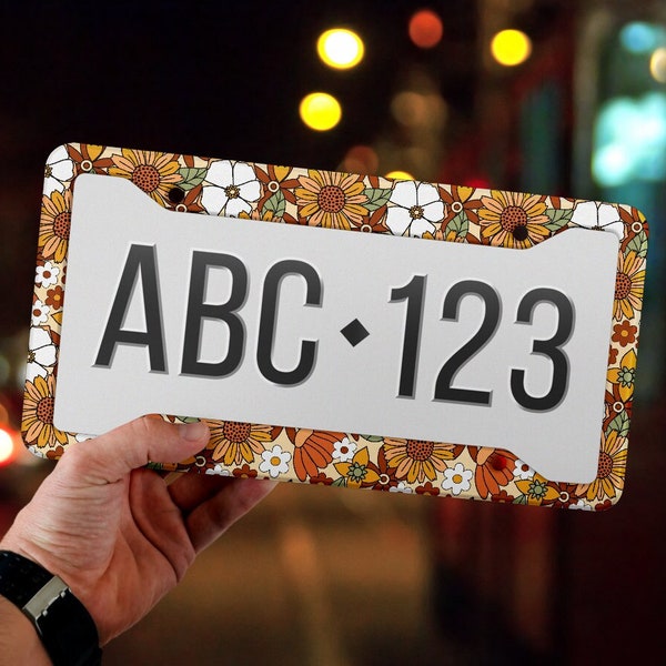 License Plate Frame 70s Etsy