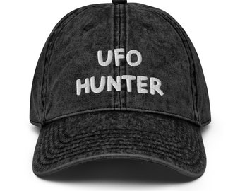 UFO Hunter Dad Hat - Embroidered Unidentified Flying Object Gift, Area 51 Cap, Alien Lover Headwear, Mysterious Signal, Aerial Phenomenon