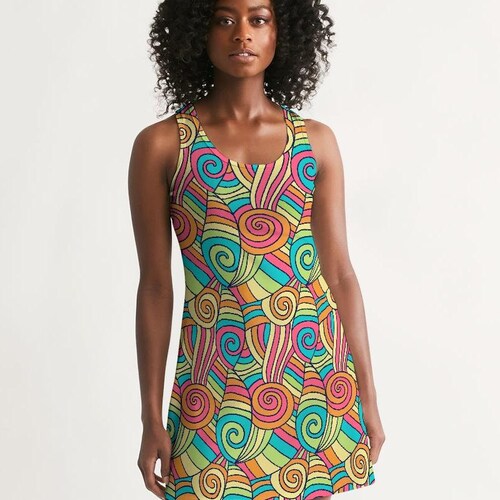 Retro Hippie Swirls Women's Racerback 