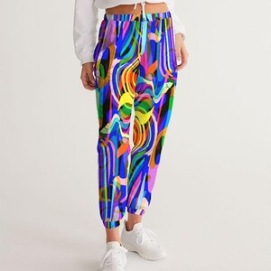 Blue Liquid Women's Track Pants Colorful Jogging Pants - Etsy Canada